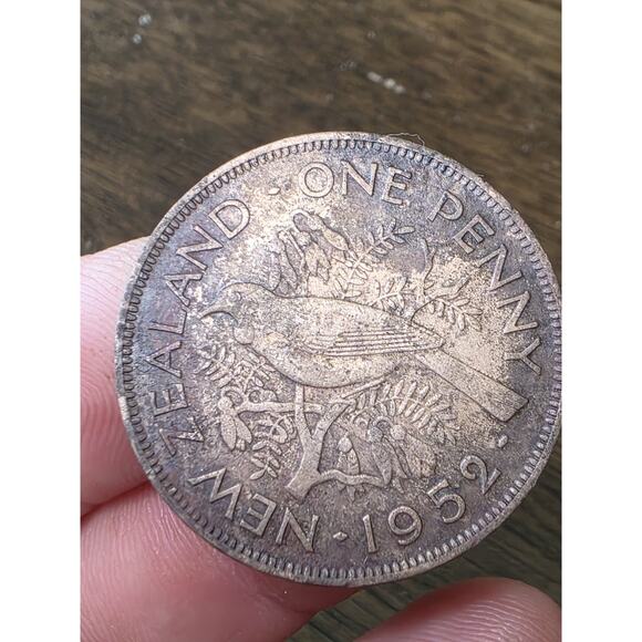 1952 New Zealand One 1 Penny Tui Bird Coin VF+ 13 - Picture 16 of 16